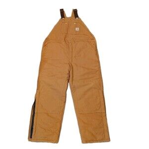 Mens Carhartt Insulated Duck Size W 46 Inseam 30 zip leg DBL Knee Clean EXCEL